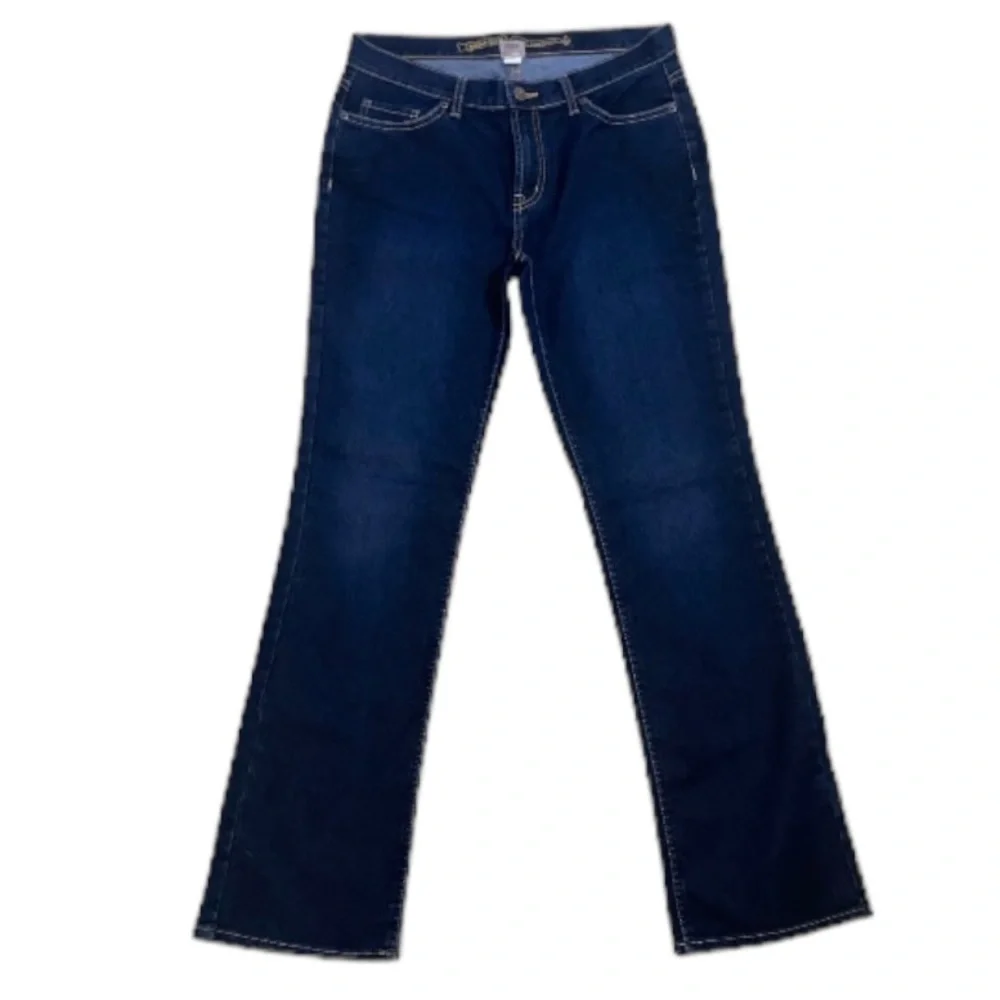 No Boundaries Denim Women’s Juniors Dark Blue Wash Mid Rise Bootcut Jeans Sz 11 - Picture 2 of 16